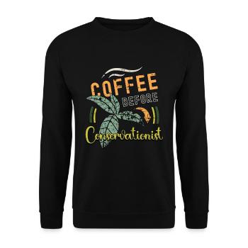 Conservationist Coffee Environmental Coffee Lover - Unisex Pullover - Schwarz - Vorne - Alina (178cm) & Michal (187cm)