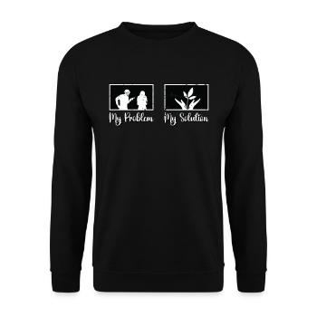 Conservationniste Mon problème Mon pictogramme Maman Papa - Sweat-shirt Unisexe - noir - Devant - Alina (178cm) & Michal (187cm)