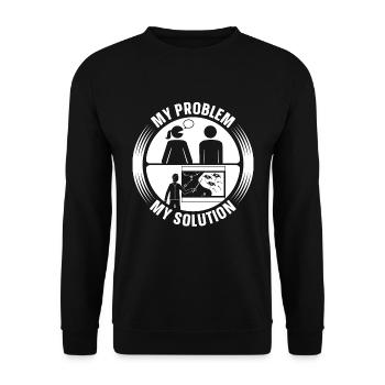 Météorologue Mon problème Ma solution Pictogramme Papa - Sweat-shirt Unisexe - noir - Devant - Alina (178cm) & Michal (187cm)