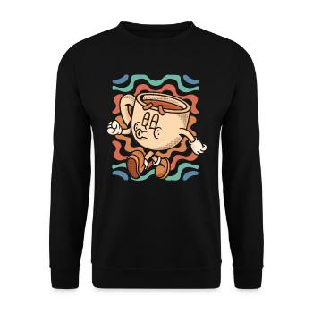Coffee Cafe - Unisex Sweatshirt - black - Front - Alina (178cm) & Michal (187cm)