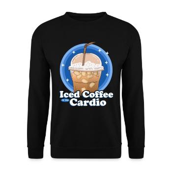 Eiskaffee Iced Coffee Kaffee Liebhaber Geschenk - Unisex Pullover - Schwarz - Vorne - Alina (178cm) & Michal (187cm)