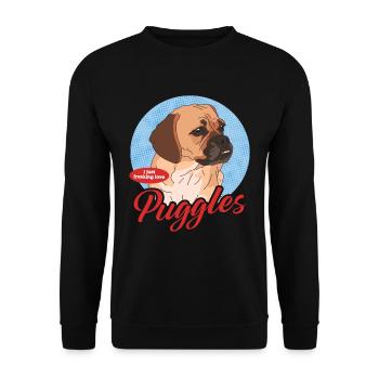 Puggle chien chien propriétaire chien propriétaire cadeau - Sweat-shirt Unisexe - noir - Devant - Alina (178cm) & Michal (187cm)