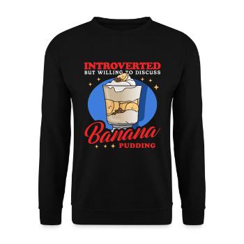 Bananenpudding Bananen-Pudding Geschenk - Unisex Pullover - Schwarz - Vorne - Alina (178cm) & Michal (187cm)