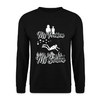 Biologiste marin Mon problème Mon pictogramme Maman Papa - Sweat-shirt Unisexe - noir - Devant - Alina (178cm) & Michal (187cm)