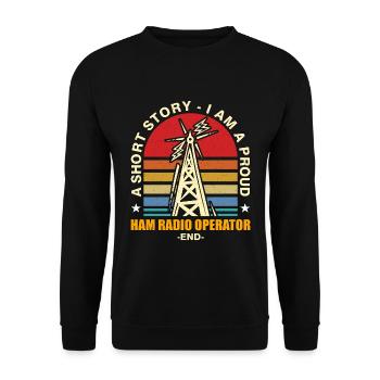 Ham Radio Operator A Short Story Radio Operator - Unisex Pullover - Schwarz - Vorne - Alina (178cm) & Michal (187cm)