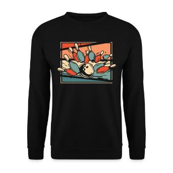 Bowling Bowlen Bowler - Unisex Pullover - Schwarz - Vorne - Alina (178cm) & Michal (187cm)