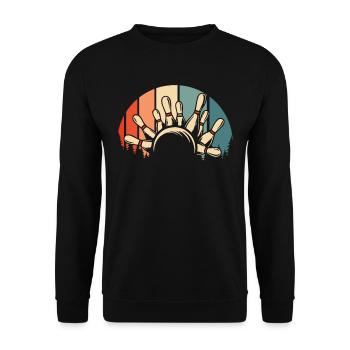 Bowling Bowlen Bowler - Unisex Pullover - Schwarz - Vorne - Alina (178cm) & Michal (187cm)