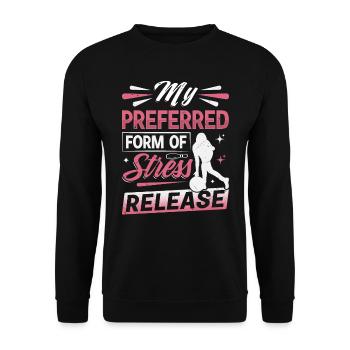 Bowling Dame - My Preferred Form Of Stress Release - Unisex Pullover - Schwarz - Vorne - Alina (178cm) & Michal (187cm)