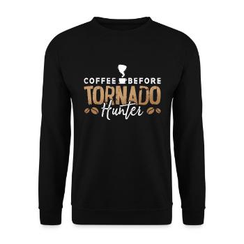 Tornado Hunter Coffee Storm Hunter Coffee Lover - Unisex Sweatshirt - black - Front - Alina (178cm) & Michal (187cm)