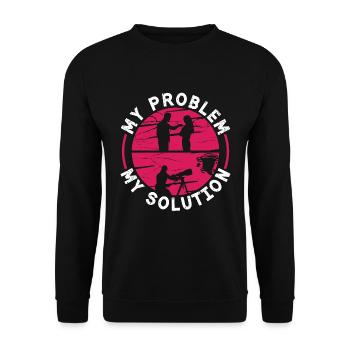 Chasseur de tornades Mon problème Mon pictogramme Maman Papa - Sweat-shirt Unisexe - noir - Devant - Alina (178cm) & Michal (187cm)