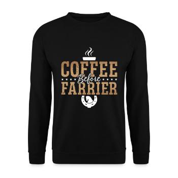 Farrier Coffee Before Metalsmith Coffee Lover - Unisex Sweatshirt - black - Front - Alina (178cm) & Michal (187cm)