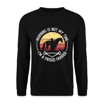 Farrier Morning Is Not My Time I'm A Metalsmith - Unisex Pullover - Schwarz - Vorne - Alina (178cm) & Michal (187cm)