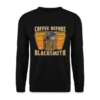 Café de forge avant de forger amateur de café - Sweat-shirt Unisexe - noir - Devant - Alina (178cm) & Michal (187cm)