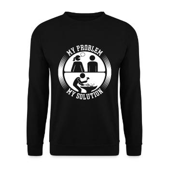 Forgeron Mon problème Ma solution Pictogramme Papa - Sweat-shirt Unisexe - noir - Devant - Alina (178cm) & Michal (187cm)