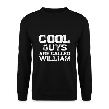 Cool guys are called William - Unisex Sweatshirt - black - Front - Alina (178cm) & Michal (187cm)