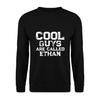 Cool guys are called Ethan - Unisex Sweatshirt - black - Front - Alina (178cm) & Michal (187cm)