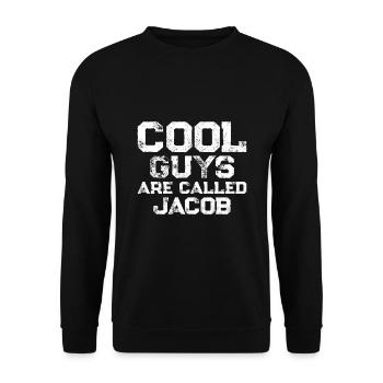Les gars cool s’appellent Jacob - Sweat-shirt Unisexe - noir - Devant - Alina (178cm) & Michal (187cm)