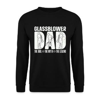 Glassblower Dad The Idol The Myth The Glassworker - Unisex Sweatshirt - black - Front - Alina (178cm) & Michal (187cm)