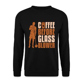 Glassblower Coffee Before Lampwork Coffee Lover - Unisex Sweatshirt - black - Front - Alina (178cm) & Michal (187cm)