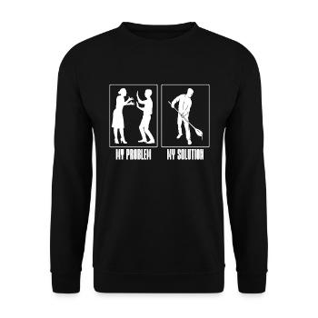Souffleur de verre Mon problème Ma solution Pictogramme Papa - Sweat-shirt Unisexe - noir - Devant - Alina (178cm) & Michal (187cm)