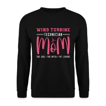Wind Turbine Technician Mom The Idol Green Energy - Unisex Sweatshirt - black - Front - Alina (178cm) & Michal (187cm)