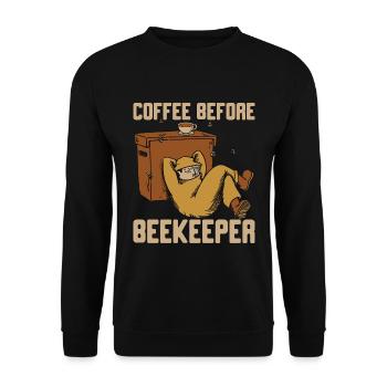Beekeeper Coffee Before Beekeeping Coffee Lover - Unisex Sweatshirt - black - Front - Alina (178cm) & Michal (187cm)