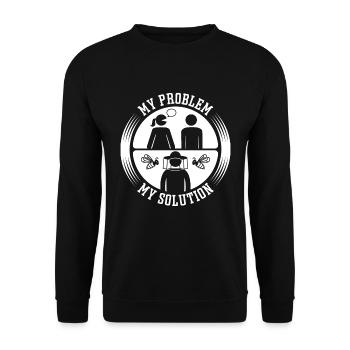 Beekeeper My Problem My Solution Pictogram Dad Mom - Unisex Sweatshirt - black - Front - Alina (178cm) & Michal (187cm)