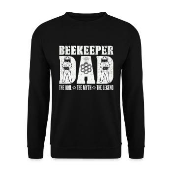 Beekeeper Dad The Idol The Myth The Apiculturist - Unisex Sweatshirt - black - Front - Alina (178cm) & Michal (187cm)