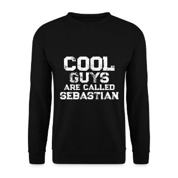 Cool guys are called Sebastian - Unisex Pullover - Schwarz - Vorne - Alina (178cm) & Michal (187cm)