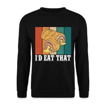 Stromboli Pizza Calzone Strombolis Gift - Unisex Sweatshirt - black - Front - Alina (178cm) & Michal (187cm)