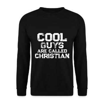 Cool guys are called christian - Unisex Pullover - Schwarz - Vorne - Alina (178cm) & Michal (187cm)