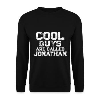 Cool guys are called Jonathan - Unisex Pullover - Schwarz - Vorne - Alina (178cm) & Michal (187cm)