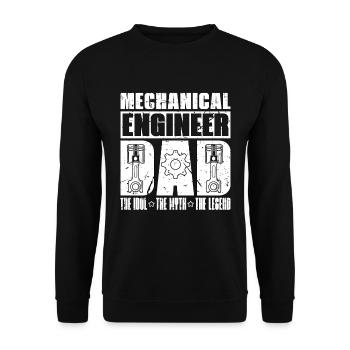 Mechanical Engineer Dad The Idol The Engineering - Unisex Sweatshirt - black - Front - Alina (178cm) & Michal (187cm)