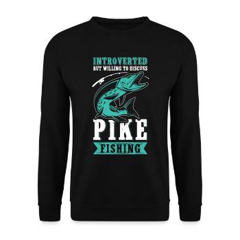 Pike Fishing Pike Fishing Angler Fishing Gift - Unisex Sweatshirt - black - Front - Alina (178cm) & Michal (187cm)