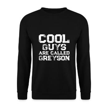 Cool guys are called Greyson - Unisex Pullover - Schwarz - Vorne - Alina (178cm) & Michal (187cm)