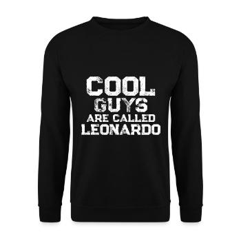 Les mecs cool s’appellent Leonardo - Sweat-shirt Unisexe - noir - Devant - Alina (178cm) & Michal (187cm)