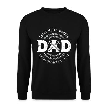 Sheet Metal Worker Dad The Idol The Metalworking - Unisex Sweatshirt - black - Front - Alina (178cm) & Michal (187cm)