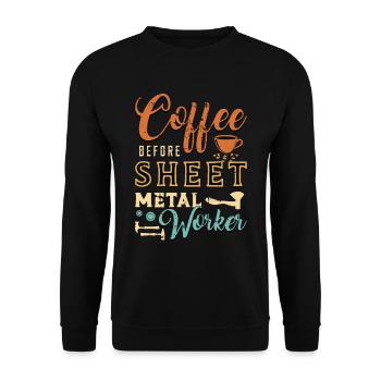 Sheet Metal Worker Coffee Fabricator Coffee Lover - Unisex Sweatshirt - black - Front - Alina (178cm) & Michal (187cm)