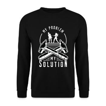 Tôlier Mon Problème Mon Pictogramme Papa Maman - Sweat-shirt Unisexe - noir - Devant - Alina (178cm) & Michal (187cm)