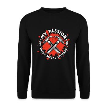 Sheet Metal Worker My Passion My Fabricator Welder - Unisex Sweatshirt - black - Front - Alina (178cm) & Michal (187cm)