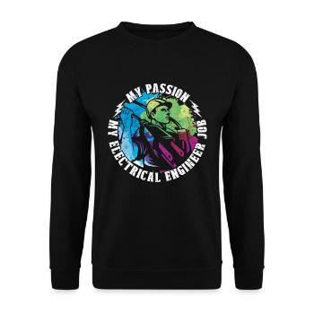 Electrical Engineer My Passion My Engineer Lineman - Unisex Sweatshirt - black - Front - Alina (178cm) & Michal (187cm)