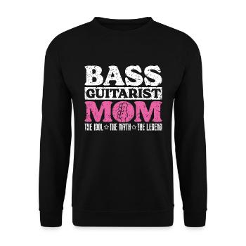 Bassiste Maman L’idole Le mythe Guitariste - Sweat-shirt Unisexe - noir - Devant - Alina (178cm) & Michal (187cm)