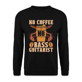 Guitariste basse Pas de café Pas de musicien Amateur de café - Sweat-shirt Unisexe - noir - Devant - Alina (178cm) & Michal (187cm)