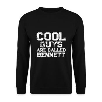 Cool guys are called Bennett - Unisex Sweatshirt - black - Front - Alina (178cm) & Michal (187cm)