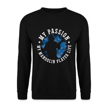 Joueur de mandoline Ma passion Ma mandoline Musique folklorique - Sweat-shirt Unisexe - noir - Devant - Alina (178cm) & Michal (187cm)