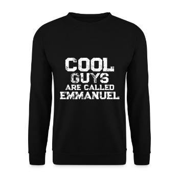 Cool guys are called Emmanuel - Unisex Sweatshirt - black - Front - Alina (178cm) & Michal (187cm)
