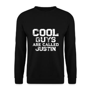 Les mecs cool s’appellent Justin - Sweat-shirt Unisexe - noir - Devant - Alina (178cm) & Michal (187cm)