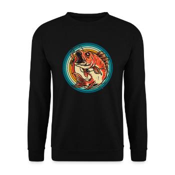 Angler Fishing - Unisex Sweatshirt - black - Front - Alina (178cm) & Michal (187cm)