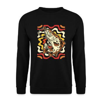 Angler Fishing - Unisex Sweatshirt - black - Front - Alina (178cm) & Michal (187cm)