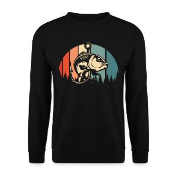 Angler Fishing - Unisex Sweatshirt - black - Front - Alina (178cm) & Michal (187cm)